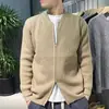 Suéter Cárdigan Nuevo Otoño/Invierno 2026 Retro Americano Casual Cremallera Doble Cuello en V Tejido Chaqueta Color Sólido para Hombre