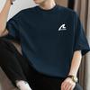Camiseta de manga corta de algodón pesado de 260 g para hombre, estilo americano, de verano, de media manga, holgada, de tendencia, con estampado