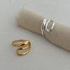 Joyería de Corea del Sur Dongdaemun OIA Adornos de Plata Ins Estilo Frío S925 Plata Esterlina Geométrica Anillo Pequeño Abierto para Mujer