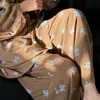2026 Pantalones Nuevos de Algodón y Seda Verano Pantalones de Pijama de Algodón y Seda para Mujer Cintura Alta Pierna Ancha Estilo Delgado Se Pueden Usar Solos o Fuera de Casa Pantalones