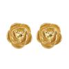 Pendientes de plata de ley S925 con forma de rosa a juego, con incrustaciones de circonita amarilla, temperamento dulce para niñas.