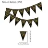 Vendas Diretas de Fábrica Transfronteiriças Popular Preto e Dourado Banners de Aniversário Decoração de Festa Montagem de Ambiente Banner Bunting