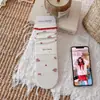 Calcetines Rojos de Año Nuevo para Niñas y Mujeres, Calcetines de Media Pantorrilla Otoño/Invierno con Lazos Blancos y Rojos, Calcetines de Volantes Sin Costuras para Mujeres, Calcetines del Zodiaco del Año de la Oveja para Mujeres
