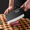 Cuchillo de Cocina Guerrero Negro, Cuchillo de Doble Uso Estilo Chino para Picar y Rebanar, Adecuado para Cortar Verduras, Rebanar, Cortar Carne y Picar, Cuchillo Doméstico al por Mayor