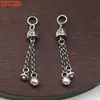 Vaina de Loto de Plata de Ley, Pez Pequeño, Nube Auspiciosa, Hoja de Loto, Cadena de Perlas, Accesorios de Colgante con Borla, Materiales Retro Antiguos Hechos a Mano para DIY