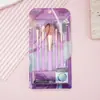 Um conjunto completo de 5 pincéis de maquiagem pincel para base pincel para blush pincel para sombra pincel para sobrancelha 1 conjunto de ferramentas de maquiagem portátil fixador