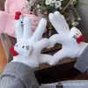 Estilo Ins Dibujo Animado Coreano Estrella de Natillas Terciopelo Coral Guantes Cálidos Estudiante Invierno Exterior Ciclismo Guantes de Cinco Dedos