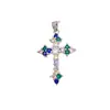 Colgante Transfronterizo Europeo y Americano Cruz de Cobre Microincrustado Circonita Diseño de Personalidad de Nicho Moda Versátil Accesorio que No se Desvanece
