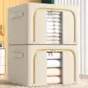 Caixa de Armazenamento com Tampa Transparente Roupas Colchas Doméstico Tecido Organização Armazenamento Pano Oxford Cem Cestas Caixa de Armazenamento de Roupas