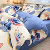 Estilo Crema Lindo Perro Canela Algodón Lavado Cama Sábanas Cubre Edredón Juego de Cuatro Piezas Celebridad de Internet Corazón de Niña Cama de Estudiante Juego de Tres Piezas