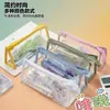 Suministrado Directamente por el Fabricante, Estuche Transparente, Bolsa de Papelería para Estudiantes de Gran Capacidad, Bolígrafo de Moda Estilo Coreano, Bolígrafo Sencillo al por Mayor