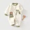 Macacão de bebê para outono e inverno, roupa acolchoada e quente para recém-nascidos, macacão espesso, bebê 100% algodão, macacão Classe A
