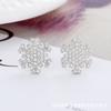 Pendientes de Plata de Ley 925 Chapados en Platino con Diseño de Gipsofila y Copo de Nieve, Estilo Japonés y Coreano Moderno y Sencillo, Joyería Elegante y Versátil para Mujer