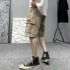 Pantalones cortos de trabajo modernos estilo americano transfronterizos para hombre, de seda helada de verano, secado rápido, finos, corte holgado, de cinco puntos, pantalones cortos casuales