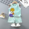 Chaleco de algodón para niños, traje de verano para niños y niñas, pantalones cortos, ropa de verano, ropa de bebé, ropa infantil al por mayor, 2024