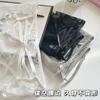 Ropa Interior Sexy de Encaje para Mujer de Cintura Media Ligeramente Transparente Sexy Algodón Puro en la Entrepierna Bragas para Mujer Pantalones de Malla con Tiras Cruzadas y Calados