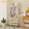 Perchero Multifuncional Simple, Zapatero y Sombrero, Estante de Almacenamiento, Perchero para Dormitorio, Estante de Almacenamiento Simple de Pie, Tendedero
