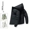 Chaqueta de algodón cálida corta de color liso con capucha, ajuste holgado, talla grande para hombre, nueva de invierno, transfronteriza
