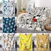 Manta Suave y Cálida con Dibujo de Perro Snoopy de Dibujos Animados Felpa para Niños y Adultos Cubre Sofá Felpa Manta para Siesta de Estudiantes