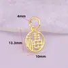 Collar con colgante de oro de 18 quilates con cuentas que preserva el color, colgante de la suerte, pulsera de bricolaje, accesorios de cuerda trenzada