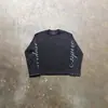 Camiseta de Manga Longa Transfronteiriça Estilo Americano, Top Estampado Y2K Retrô Escuro, Roupa Fashion Ins Gótica High Street