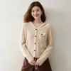 Nuevo cárdigan de punto con capucha de cachemira estilo perezoso para mujer, mangas largas holgadas, abrigo suéter versátil, top versátil