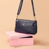 Textura de Cuero Genuino 2024 Otoño e Invierno Nuevo Bolso Cruzado Pequeño Bolso de Hombro Simple a la Moda para Dama Teléfono Móvil de Madre de Mediana Edad