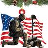 Adornos colgantes para coches militares estadounidenses transfronterizos, botas militares personalizadas, decoración navideña patriótica, regalos para veteranos, colgante
