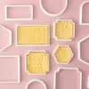 Cortadores de Galletas Básicos Geométricos Redondo Cuadrado Arco Set de Cortadores para Moldear Fondant Herramientas de Horneado DIY