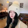 Sombreros de Invierno y Otoño para Mujer con Diamantes, Trigo y Conejo, Sombreros de Algodón Cálidos para Exteriores, Sombreros de Punto de Lana para Montar en Invierno