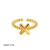 Europa y Estados Unidos transfronterizo anillo de oro de 18 quilates 26 letras inglesas anillo de apertura ajustable con cuentas de burbuja suministro de comercio exterior
