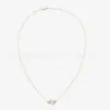 Collar con hebilla de herradura Fred de tamaño mediano totalmente incrustada con diamantes para mujer, cadena para la clavícula de oro rosa de 18 quilates de alta calidad con cierre náutico horizontal para mujer