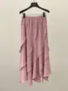 Falda Asimétrica de Volantes Estilo Coreano Simple Fone para Mujer Nueva de Primavera Cintura Elástica Falda Fluida de Corte A 59229