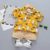Nuevo Conjunto Elegante de Dos Piezas de Manga Corta para Niños, Artículo Popular de Comercio Exterior, Camisa de Dinosaurio al por Mayor de Fábrica, Atuendo de Verano para Niños Pequeños