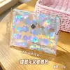Bolsa de Moedas Transparente de Pvc com Estampa Bolsa para Cartões Cosméticos Bolsa para Cartão de Ônibus Bolsa para Fones de Ouvido Bolsa para Pendurar Chaves Bolsa para Cartões com Margarida Laser