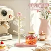 Portavasos en forma de árbol miniatura con forma de durazno, un escurridor de vasos doméstico, un organizador para rincón de café y una decoración de escritorio estilo curativo