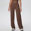 Calça de Yoga Cross-Border Nude Apertada Cintura Alta Levanta Bumbum Reta Solta Emagrecimento Esportes ao Ar Livre Corrida Fitness Calça Longa