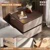 Mesita de Noche de Madera Maciza Modelo Nuevo 2026 para Dormitorio del Hogar, Estilo Minimalista Italiano, Pequeño Gabinete de Almacenamiento de Lujo con Acabado de Alta Gama