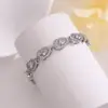 Pulsera de Zirconia Super Brillante con Forma de Gota de Agua Estilo Europeo y Americano, Joyería de Diseño Floral Retro de Nicho de Moda y Alta Gama