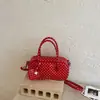 Bolso de Bowling de Lunares Estilo Coreano de Nicho para Mujer, Nuevo Modelo Verano 2026, Bolso de Mano de Nicho, Bolso Cruzado, Bolso de Hombro para Viajes Diarios
