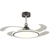 Luz de Ventilador de Teto Ultrafina Invisível Estilo Medieval para Quarto, Luz de Ventilador de Estudo Simples Retro Silenciosa Protetora dos Olhos, Luz de Ventilador de Teto para Sala de Jantar