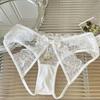Calzones estilo japonés de puro deseo campana dorada sexy encaje hueco lazo cintura baja estilo francés ropa interior para mujer