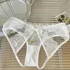 Calcinha Feminina Sexy de Renda Vazada com Laço Triangular de Cintura Baixa Estilo Japonês Puro Desejo Sino Dourado