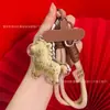 Acessórios de Chaveiro Princesa Dourada do Ano do Cavalo Ouro Puro 999 Fique Rico Instantaneamente Pingente de Bolsa Venda por Atacado em Estoque