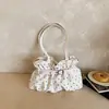 Bolsa de Mão Bolinhas Estilo Coreano Bolsa Nuvem Bolsa de Ombro Simples Doce Fresca com Design Pregueado Bolsa Transversal Estilosa
