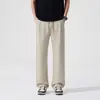 Ropa de Hombre Fengshe / Pantalones Casuales de Lino-Tencel 2026 Verano Delgados de Sensación Hielo Transpirables Lisos Pantalones Rectos para Hombre