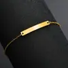 Pulsera de Letras para Niños DIY Simple Personalizada de Acero Inoxidable Pulsera Larga Curva de Una Palabra Pulsera Ajustable Venta al por Mayor