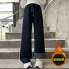 Pantalones de Pana Acanalada de Pierna Ancha Casuales de Invierno para Niñas de Edad Media y Mayores Pantalones Escolares Uniforme Estudiante Pantalones Rectos Cálidos para Exteriores