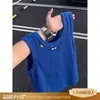Chaleco bordado con patrón de escamas de dragón estilo americano para hombre, camiseta sin mangas fina texturizada transpirable de verano, camiseta sin mangas deportiva para fitness
