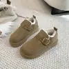 Zapatos Birkenstock de suela gruesa, forrados de felpa, engrosados para mujer, nuevo estilo 2026, moda de invierno, versátiles, cálidos, cómodos Birkenstock, mocasines de algodón con plantillas suaves